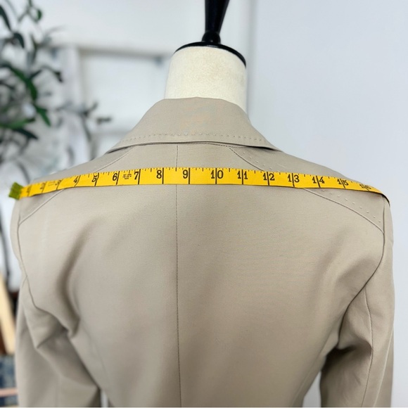 Mango Beige Tan Fitted Fully Lined Single Button Suit Blazer Size 6 - Picture 4 of 15